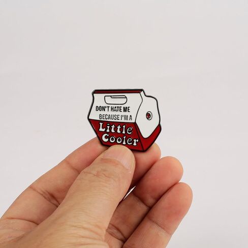 (2PCS) "Don't Hate Me Because I'm a Little Cool" Words Enamel Pin - Cute Cartoon Socially Awkward Badge for Bag, Clothes, & Lapel - Funny Punk Jewelry & Cooler Brooch Gifts for Men, Women, Adults in Saudi Arabia