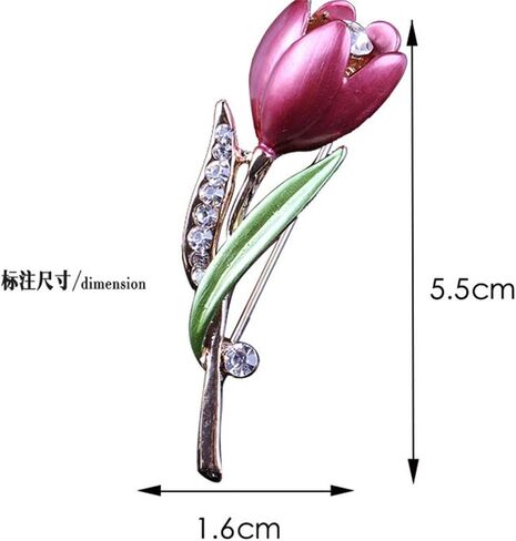 دبابيس بروش زهرة التوليب المينا الأنيقة، AILUOR موضة أوبال كريستال حجر الراين زهرة الصدار وشاح دبابيس مجوهرات اكسسوارات الملابس باقة دبابيس للعرائس النساء فتاة الزفاف زي in Kuwait
