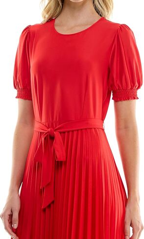 Sharagano Women's Monaco Stretch Ity Dress with Pleated Sharkbite Skirt in Saudi Arabia