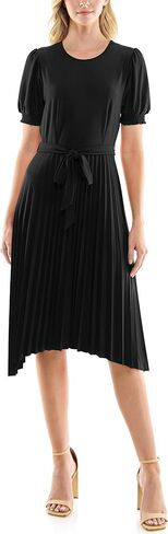 Sharagano Women's Monaco Stretch Ity Dress with Pleated Sharkbite Skirt in Saudi Arabia