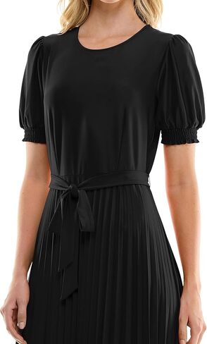 Sharagano Women's Monaco Stretch Ity Dress with Pleated Sharkbite Skirt in Saudi Arabia