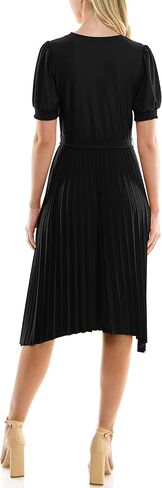 Sharagano Women's Monaco Stretch Ity Dress with Pleated Sharkbite Skirt in Saudi Arabia