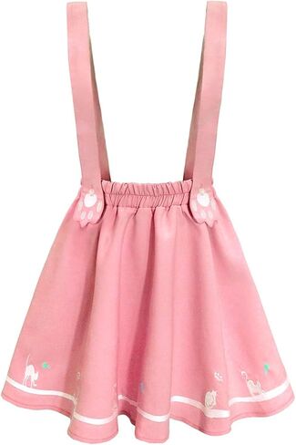 تنورة قصيرة نسائية بطيات مطرزة على شكل مخلب القطة الجميلة من Futurino مع 2 حمالة in Kuwait