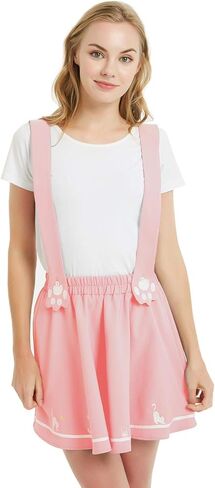 تنورة قصيرة نسائية بطيات مطرزة على شكل مخلب القطة الجميلة من Futurino مع 2 حمالة in Kuwait