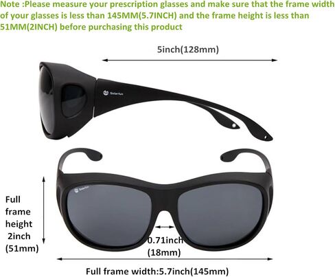 Solarfun Polarized Fit Over Glasses Sunglasses Wrap Around Solar Reduce Shield for Men and Women's Driving in Saudi Arabia