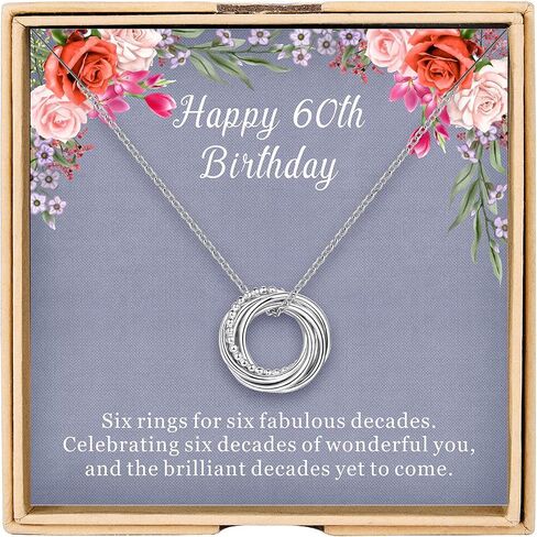 BalaBelle Birthday Gifts for Women, 30th 40th 50th 60th 70th 80th 90th Birthday Gifts for Women Friends, Happy Birthday Necklace 925 Sterling Silver Circle Necklace, Birthday Jewelry for Women in Saudi Arabia