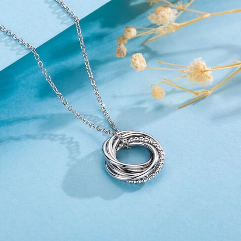 BalaBelle Birthday Gifts for Women, 30th 40th 50th 60th 70th 80th 90th Birthday Gifts for Women Friends, Happy Birthday Necklace 925 Sterling Silver Circle Necklace, Birthday Jewelry for Women in Saudi Arabia