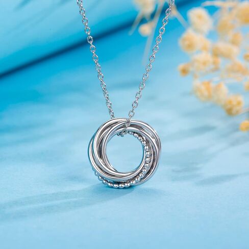BalaBelle Birthday Gifts for Women, 30th 40th 50th 60th 70th 80th 90th Birthday Gifts for Women Friends, Happy Birthday Necklace 925 Sterling Silver Circle Necklace, Birthday Jewelry for Women in Saudi Arabia