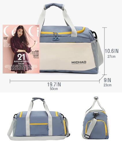 حقيبة رياضية للصالة الرياضية للنساء والرجال حقيبة سفر واق من المطر مع جيب مبلل وحجرة أحذية للياقة البدنية ومقاومة للماء وحقيبة سفر طوال الليل وعطلات نهاية الأسبوع وحقيبة حمل وحقيبة يد وحقائب مستشفى (وردي) in Kuwait