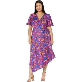 Little Mistress Viola Dress Purple Leaf Print 18 in Saudi Arabia