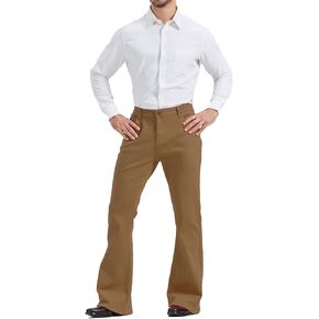 LNOWTD Men's 60s 70s Bell Bottom Jeans Pants Disco Denim Vintage Stretch Classic Comfort Flared Flares Outfits in Saudi Arabia