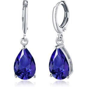 Goldenchen Elegant Teardrop Earrings Cubic Zirconia Crystal Dangle Drop Small Hoop Earrings For Womens Girls Oval Dangling Wedding Hypoallergenic Fashion Elegant Diamond Jewelry Gifts Bridesmaid