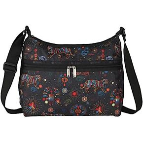 LeSportsac Bright Fortune Large Hobo Crossbody Bag, Style 3710/Color E476, Festive & Colorful Graphics Artfully Arranged Celebrate Year of the Tiger, Evoking Optimism & Strength, Large Carryall, in Kuwait