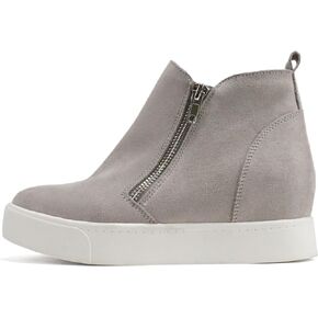 Soda Taylor Hidden Wedge Sole Booties Ankle Heels Sneaker Shoes Side Zipper
