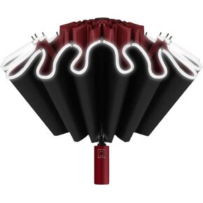 مظلات سفر مدمجة من Mersuii للمطر، مظلة عكسية قابلة للطي، 16 ضلع، مظلة غولف أوتوماتيكية مفتوحة ومغلقة مضادة للأشعة فوق البنفسجية in Kuwait