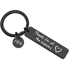 BGTY Stainless Steel Keyring Engraved Thank for All The Orgasms I Love You Key Ring Couple Keychain Jewelry Gifts in Kuwait