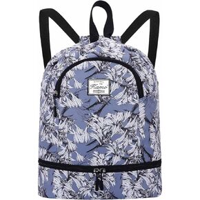 KAMO Drawstring Backpack Bag - Sport Swimming Yoga Backpack with Shoe Compartment, Two Water Bottle Holder for Men Women Large String Backpack Athletic Sackpack for Travel in Kuwait