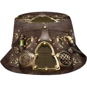 قبعة دلو Steampunk الرائعة، قبعة صياد السمك الأنيقة للحماية من الشمس للسفر في الصيف في الهواء الطلق
