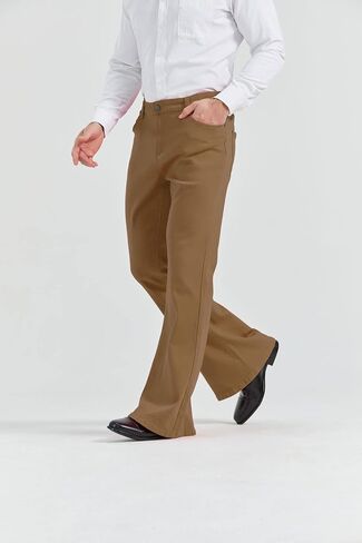 LNOWTD Men's 60s 70s Bell Bottom Jeans Pants Disco Denim Vintage Stretch Classic Comfort Flared Flares Outfits in Saudi Arabia
