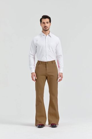 LNOWTD Men's 60s 70s Bell Bottom Jeans Pants Disco Denim Vintage Stretch Classic Comfort Flared Flares Outfits in Saudi Arabia