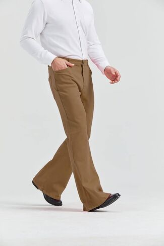 LNOWTD Men's 60s 70s Bell Bottom Jeans Pants Disco Denim Vintage Stretch Classic Comfort Flared Flares Outfits in Saudi Arabia