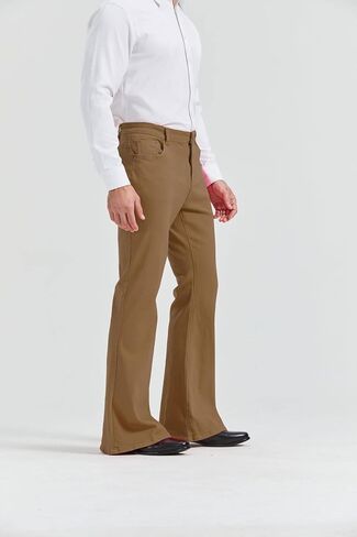 LNOWTD Men's 60s 70s Bell Bottom Jeans Pants Disco Denim Vintage Stretch Classic Comfort Flared Flares Outfits in Saudi Arabia