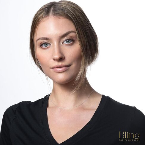 قلادة سلسلة كبل إيطالية من الفضة الإسترلينية من Bling For Your Buck للنساء والفتيات، سلسلة رقيقة جدًا وأنيقة 1.2 مم، مقاسات 14 بوصة - 36 بوصة in Kuwait