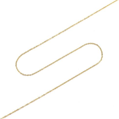AmyRT Jewelry 1.2mm Titanium Steel Black Gold Silver Cable Chain Necklaces for Women 16 to 30 Inches in Saudi Arabia
