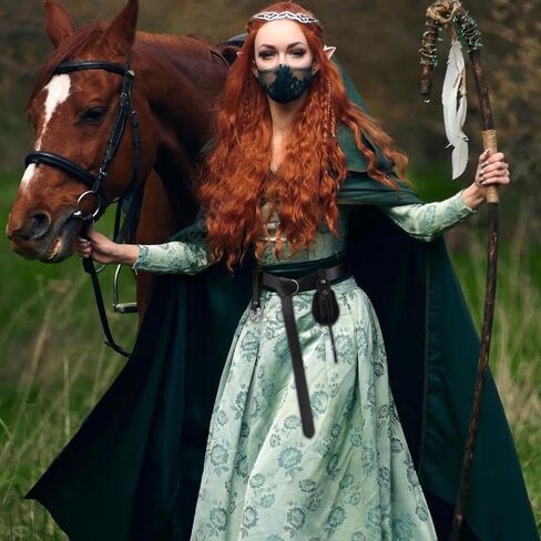 مجموعة أزياء عصر النهضة الهالوين من Magibag مكونة من 3 قطع من حزام الفايكنج في القرون الوسطى وحزام من الجلد الصناعي في العصور الوسطى وحزام للمشي لمسافات طويلة لإكسسوارات عصر النهضة in Kuwait