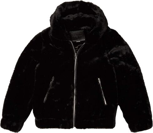 [BLANKNYC] girls Faux Fur Hooded Bomber Jacket, Comfortable & Stylish CoatFaux Fur Jacket in Saudi Arabia