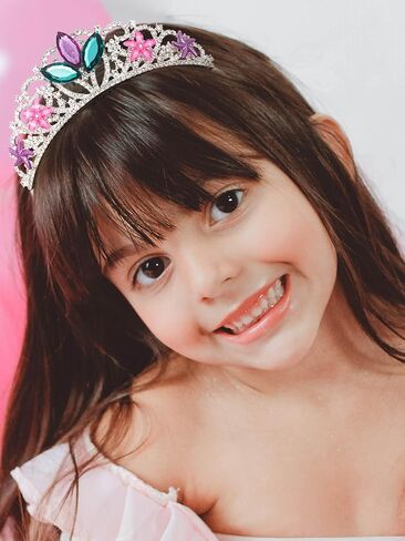 SWEETV Mermaid Crown Princess Tiaras for Girls Little Mermaid Kids Tiara Headband for Birthday Cosplay Party Gift in Saudi Arabia