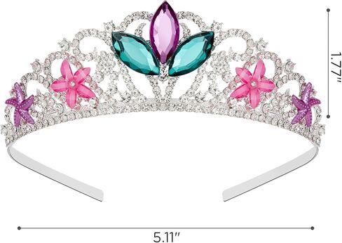 SWEETV Mermaid Crown Princess Tiaras for Girls Little Mermaid Kids Tiara Headband for Birthday Cosplay Party Gift in Saudi Arabia