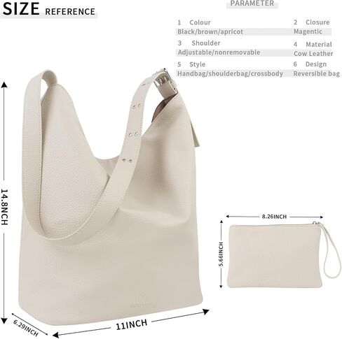 Hobo Bags for Women, Reversible Large Shoulder Purses Vintage Ultra Soft Foldable Shoulder Slouchy Handbags with Coin Purse in Saudi Arabia