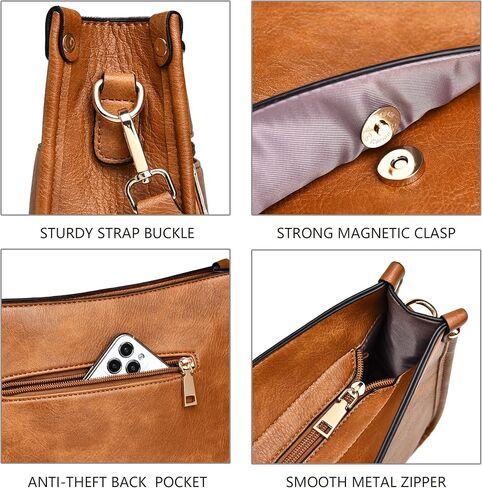 حقائب كروس للنساء من الجلد وحقائب يد مكونة من قطعتين مع حقيبة كتف عصرية بحزام جيتار ملون in Kuwait