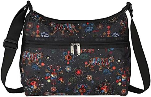 LeSportsac Bright Fortune Large Hobo Crossbody Bag, Style 3710/Color E476, Festive & Colorful Graphics Artfully Arranged Celebrate Year of the Tiger, Evoking Optimism & Strength, Large Carryall in Saudi Arabia