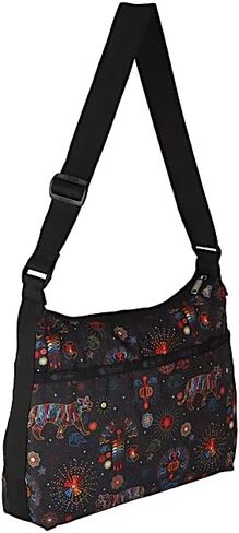 LeSportsac Bright Fortune Large Hobo Crossbody Bag, Style 3710/Color E476, Festive & Colorful Graphics Artfully Arranged Celebrate Year of the Tiger, Evoking Optimism & Strength, Large Carryall in Saudi Arabia