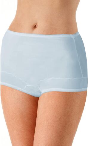 Dixie Belle 719 Scallop Trim High Waist Full Coverage Panty (3 Pack) (7, Blue) in Saudi Arabia