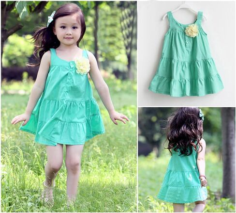 ABALACOCO 3 قطعة فستان بناتي للأطفال من القطن بدون أكمام فستان صيفي غير رسمي مطبوع عليه زهور ربطة عنق توتو للحفلات 2-10T in Kuwait