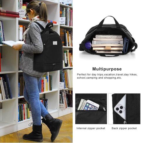KAMO Drawstring Backpack Bag - Sport Swimming Yoga Backpack with Shoe Compartment, Two Water Bottle Holder for Men Women Large String Backpack Athletic Sackpack for Travel in Saudi Arabia