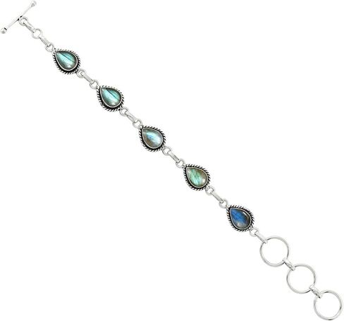 8.65 Cts South Western Native American Style Pear Shape Natural Gemstones Toggle Bracelet For Women, Handmade Birthstone Bracelet For Women Jewelry Gifts For Her Wife Women Sister Girfriend in Saudi Arabia