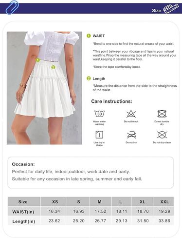 تنورة نسائية قصيرة متوهجة بالزهور، تنورة قصيرة مكشكشة عالية الخصر مع رباط in Kuwait