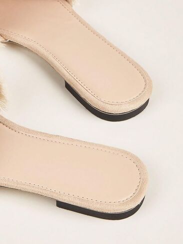 OYOANGLE Women's Fringe Trim Satin Open Toe Flat Slide Sandals Summer Casual Slip on Dressy Sandals in Saudi Arabia