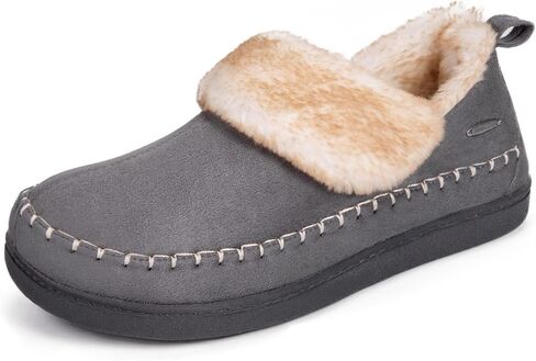 شبشب منزلي من HomeTop للنساء مصنوع من الجلد السويدي الغامض وبطانة من إسفنج ميموري فوم للكاحل in Kuwait