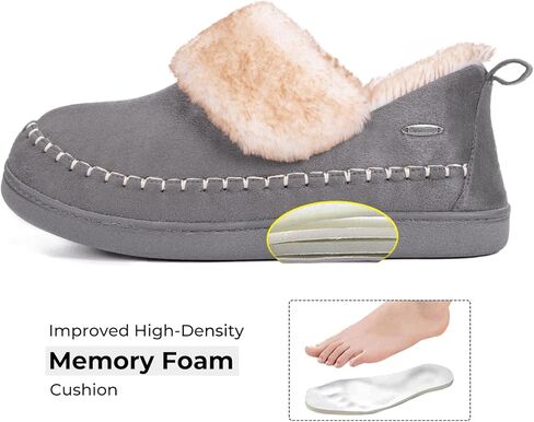 شبشب منزلي من HomeTop للنساء مصنوع من الجلد السويدي الغامض وبطانة من إسفنج ميموري فوم للكاحل in Kuwait