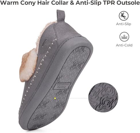 شبشب منزلي من HomeTop للنساء مصنوع من الجلد السويدي الغامض وبطانة من إسفنج ميموري فوم للكاحل in Kuwait