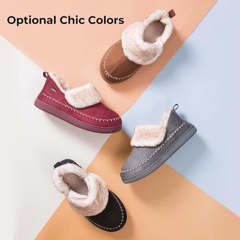 شبشب منزلي من HomeTop للنساء مصنوع من الجلد السويدي الغامض وبطانة من إسفنج ميموري فوم للكاحل in Kuwait