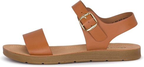 Chariot & Co - Crew - Women's Single Band Strappy Ankle Buckle Fashion Flat Sandals in Saudi Arabia