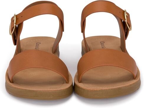 Chariot & Co - Crew - Women's Single Band Strappy Ankle Buckle Fashion Flat Sandals in Saudi Arabia