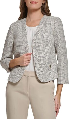 Tommy Hilfiger Women's Plaid Open Front Blazer in Saudi Arabia