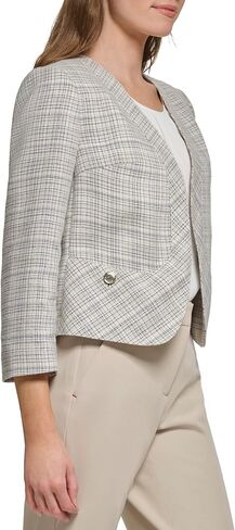 Tommy Hilfiger Women's Plaid Open Front Blazer in Saudi Arabia